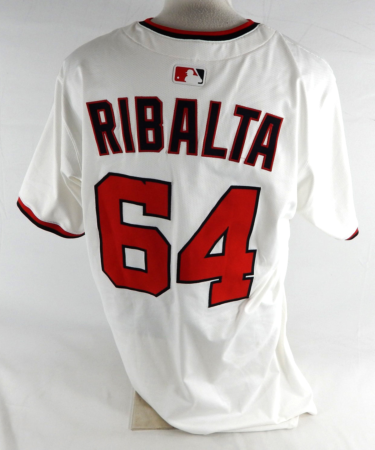 2025 Washington Nationals Orlando Ribalta #64 Game Issued P Used White Jersey 4 Pic2