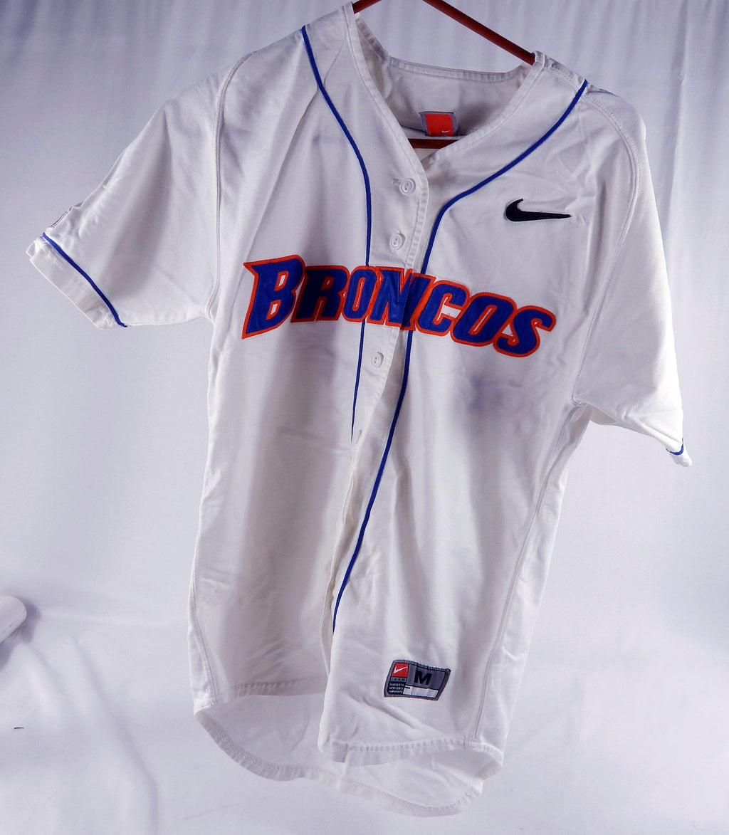 2000's Boise State Broncos #33 Game Used White Jersey Softball M 009