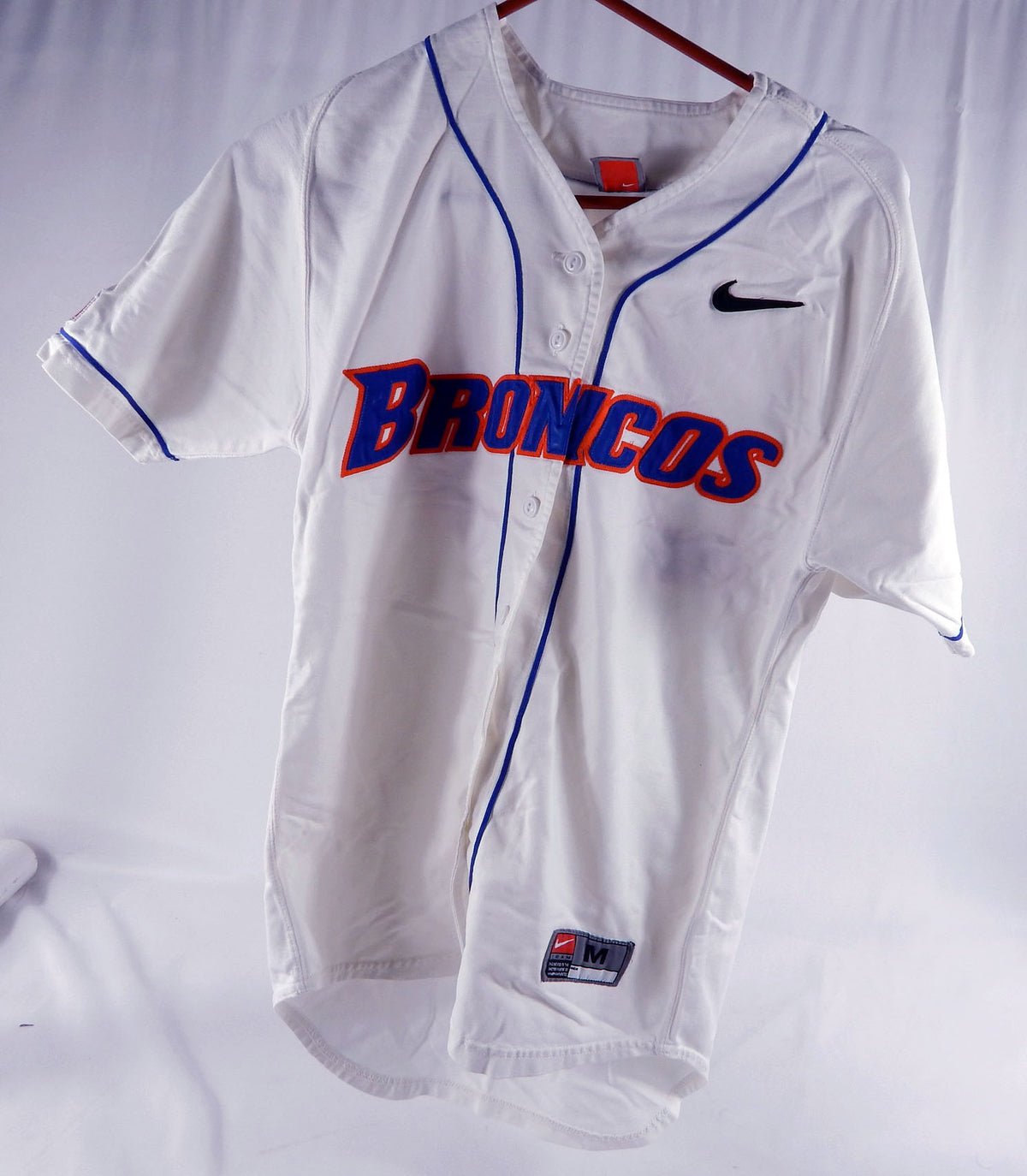 2000's Boise State Broncos #33 Game Used White Jersey Softball M 009