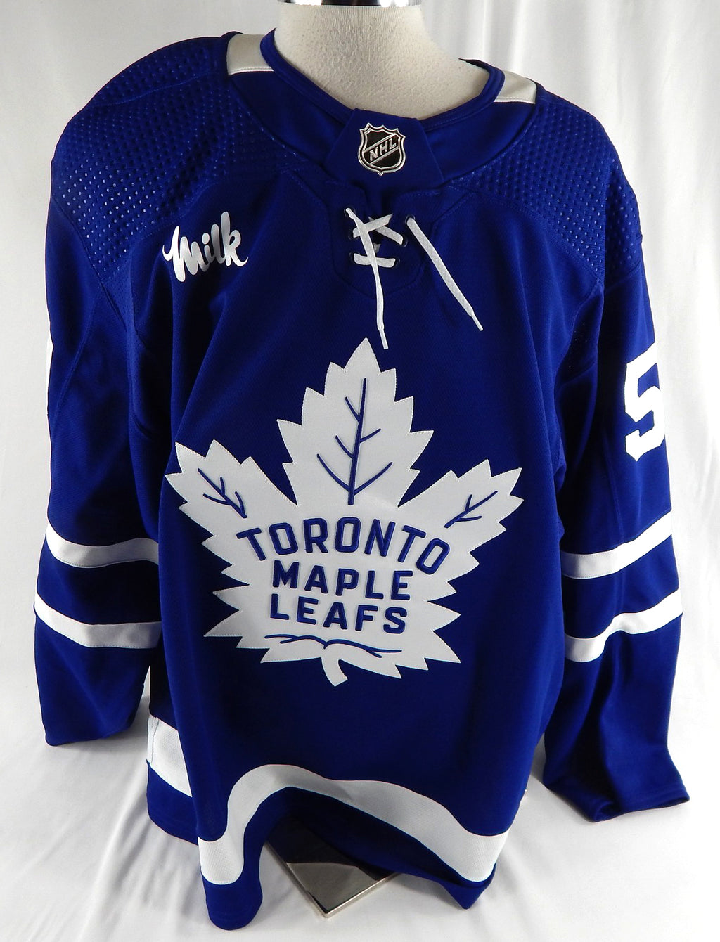 2021-22 Toronto Maple Leafs Tommy Miller #59 Game Issued Blue Jersey Milk P 58 0