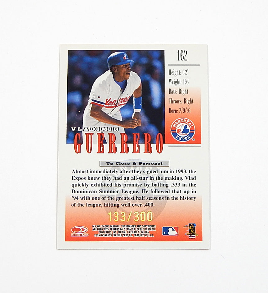 1998 Donruss Studio Gold Press Proof Vladimir Guerrero #162 /300 Pic2