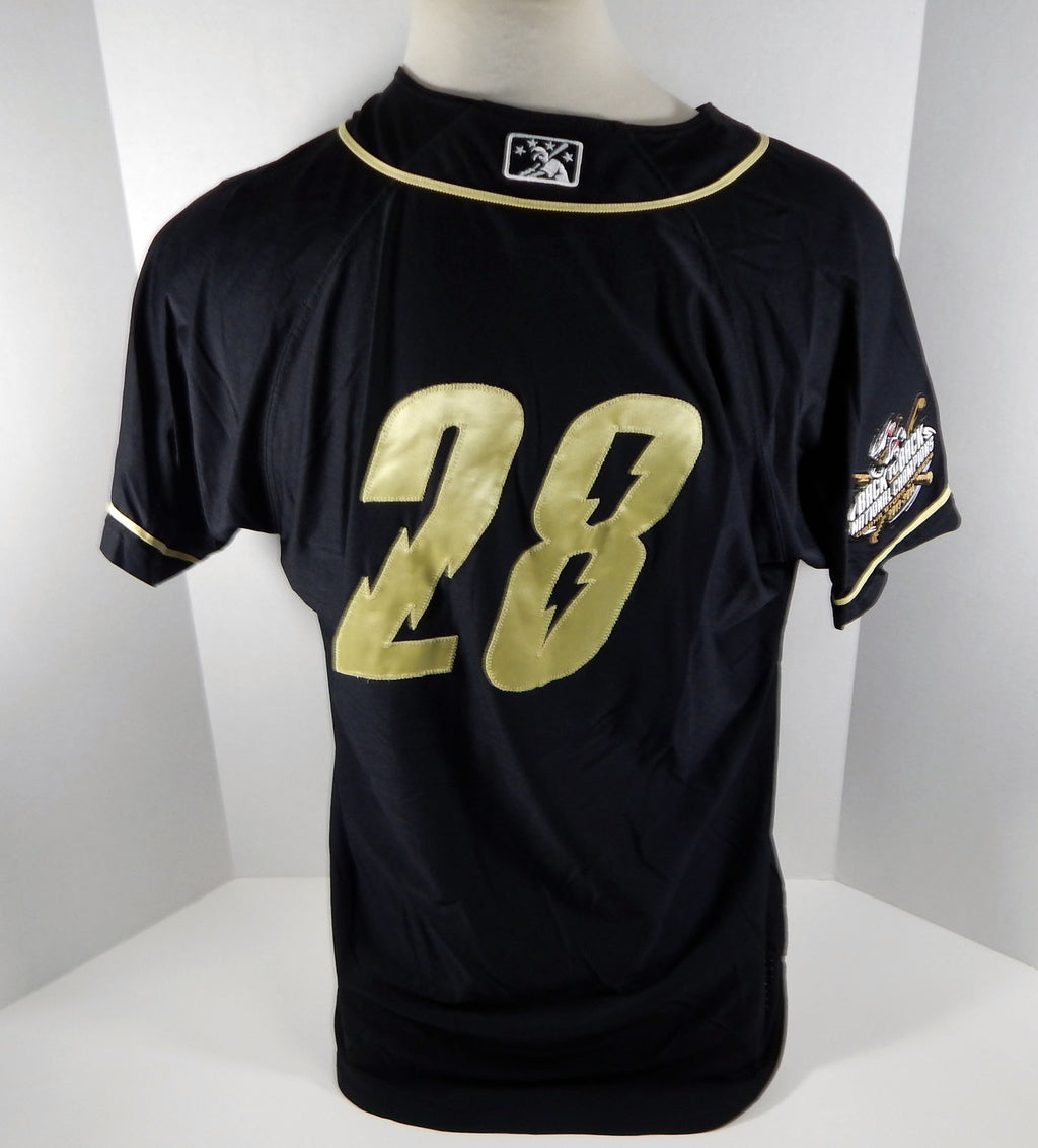2015 Omaha Storm Chasers Chris Dwyer #28 Game Used Black Jersey BTBNC Patch