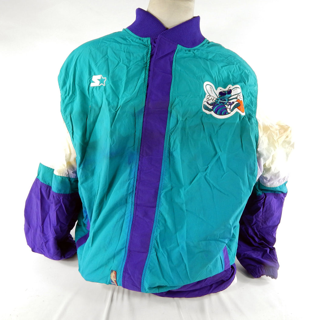 1997-98 Charlotte Hornets Game Issued Teal Warm Up Jacket DP69017