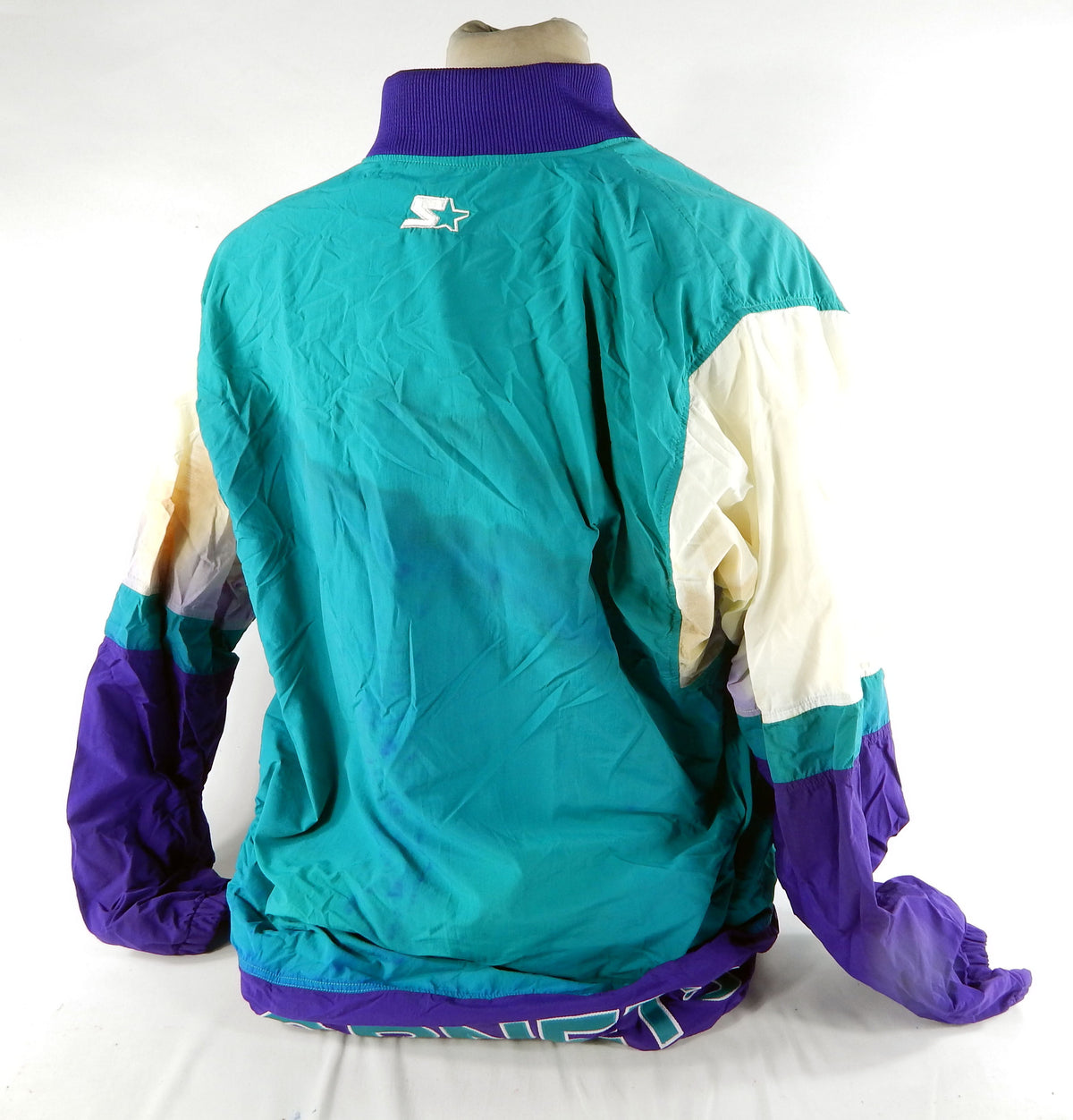 1997-98 Charlotte Hornets Game Issued Teal Warm Up Jacket DP69017 Pic2