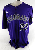 2025 Colorado Rockies Kris Bryant #23 Game Issued Purple Jersey 46 739