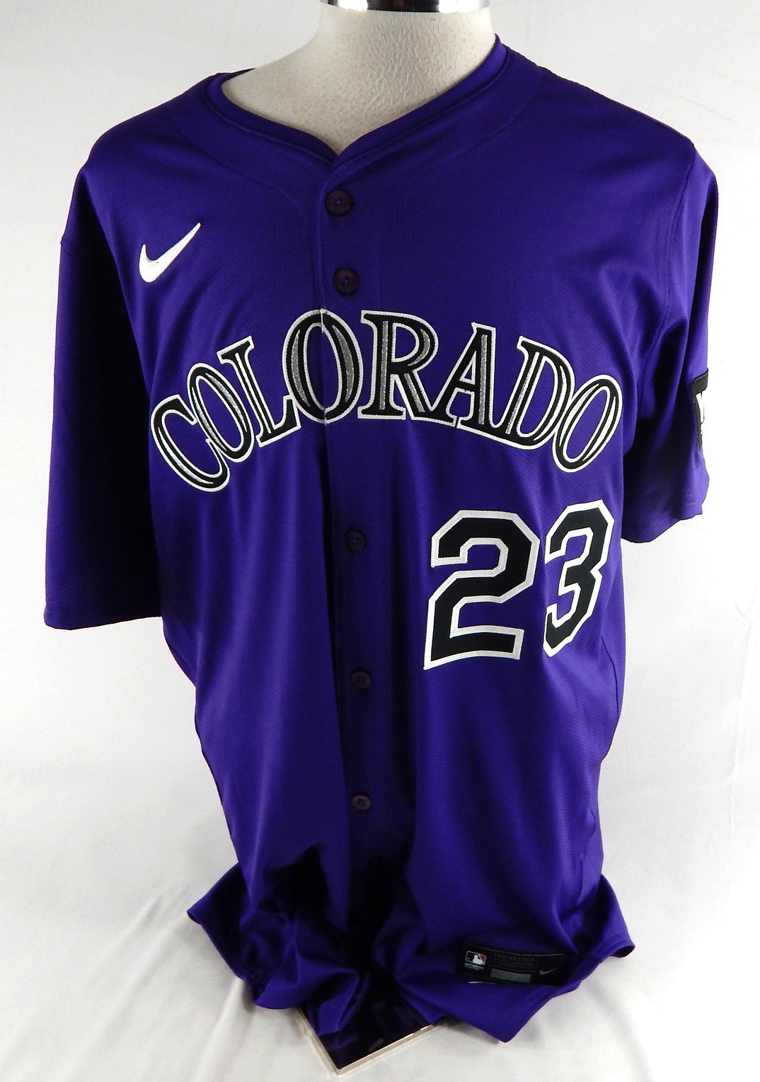 2025 Colorado Rockies Kris Bryant #23 Game Issued Purple Jersey 46 739
