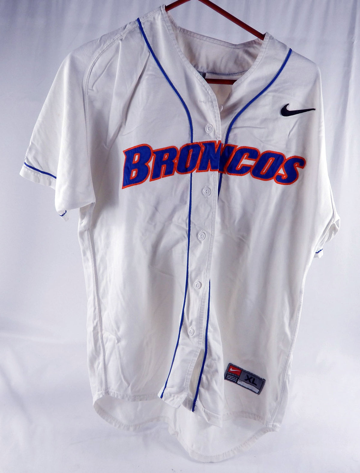 2000's Boise State Broncos #15 Game Used White Jersey Softball XL 016