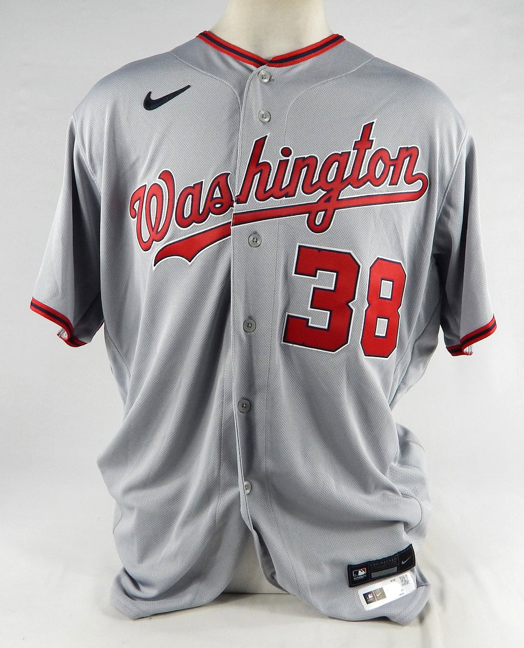 Washington Nationals Wily Peralta #38 Game Issued Grey Jersey 50 139 2023