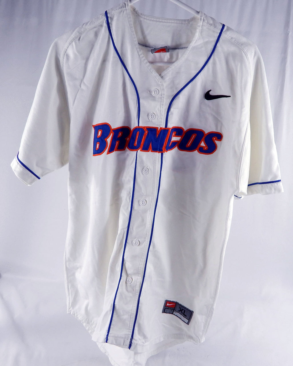 2000's Boise State Broncos #53 Game Used White Jersey Softball XL 017