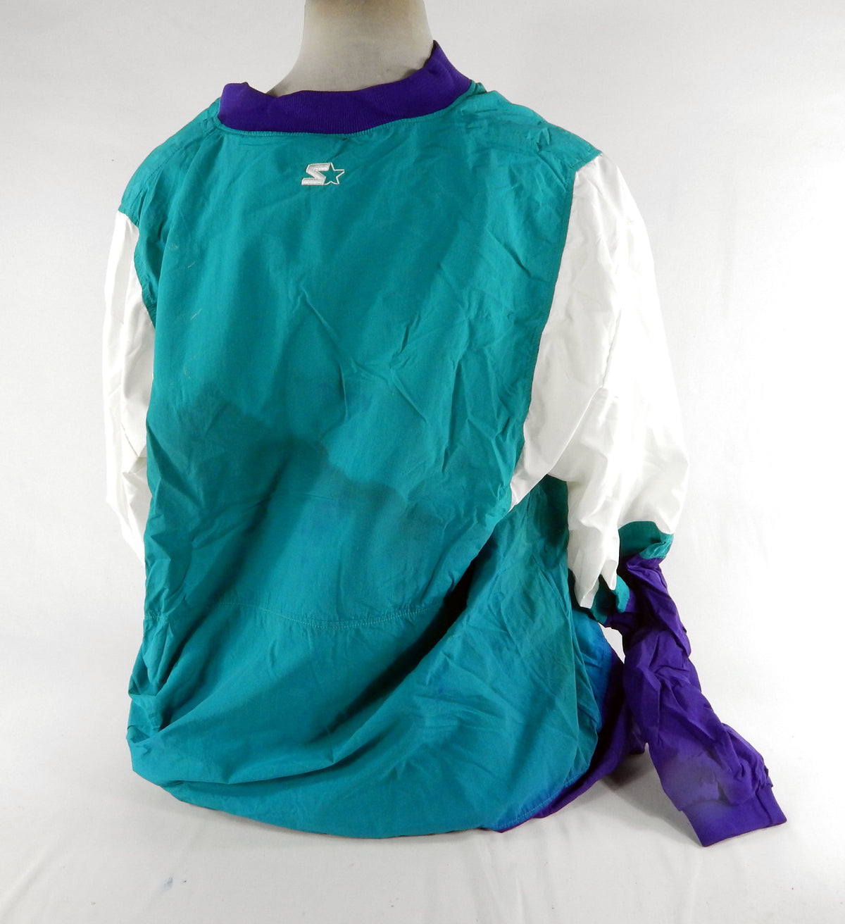 1997-98 Charlotte Hornets Game Issued Teal Warm Up Jacket 52 DP69019 Pic2