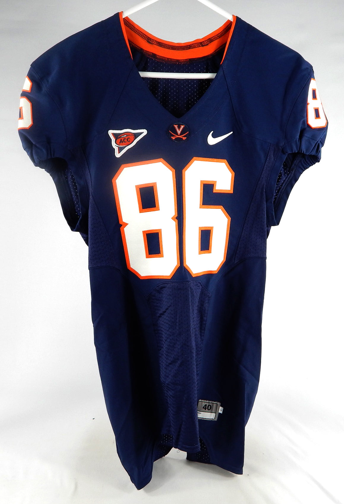 2010-12 Virginia Cavaliers #86 Game Used Navy Jersey Name Plate Removed 40 188