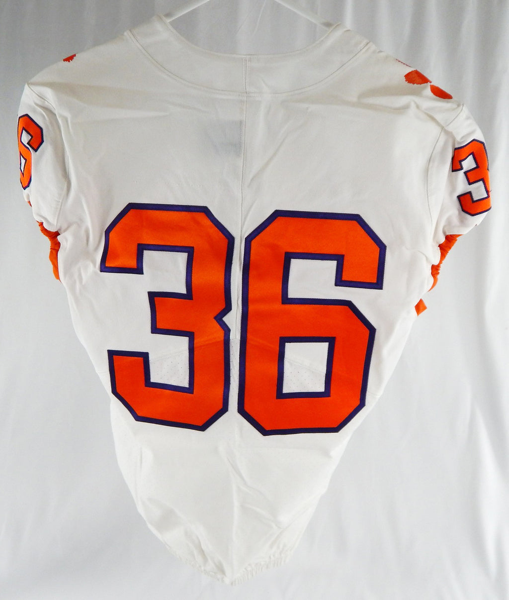 2017-22 Clemson Tigers #36 Game Issued Pos Used White Jersey Football NP R 42 55 Pic2