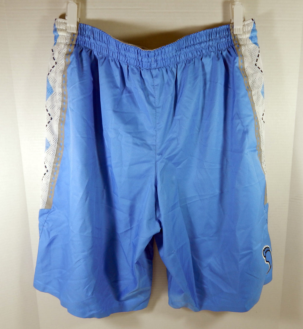 2015-16 North Carolina Tar Heels UNC Game Issued Blue Shorts Jordan 38 075 Pic2