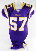2008 Minnesota Vikings #57 Game Used Purple Jersey Name Plate Removed 48 DP86518