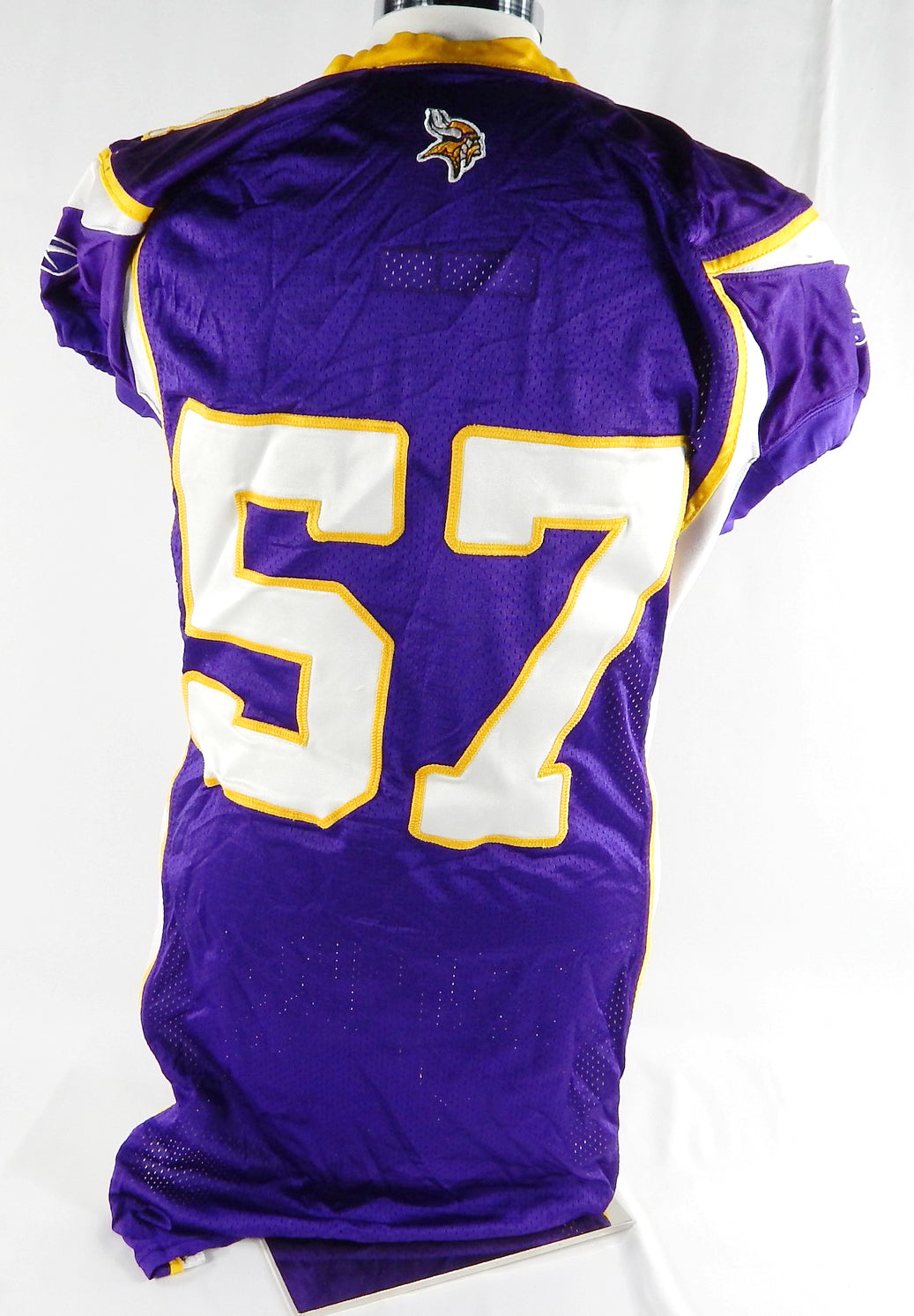 2008 Minnesota Vikings #57 Game Used Purple Jersey Name Plate Removed 48 DP86518 Pic2