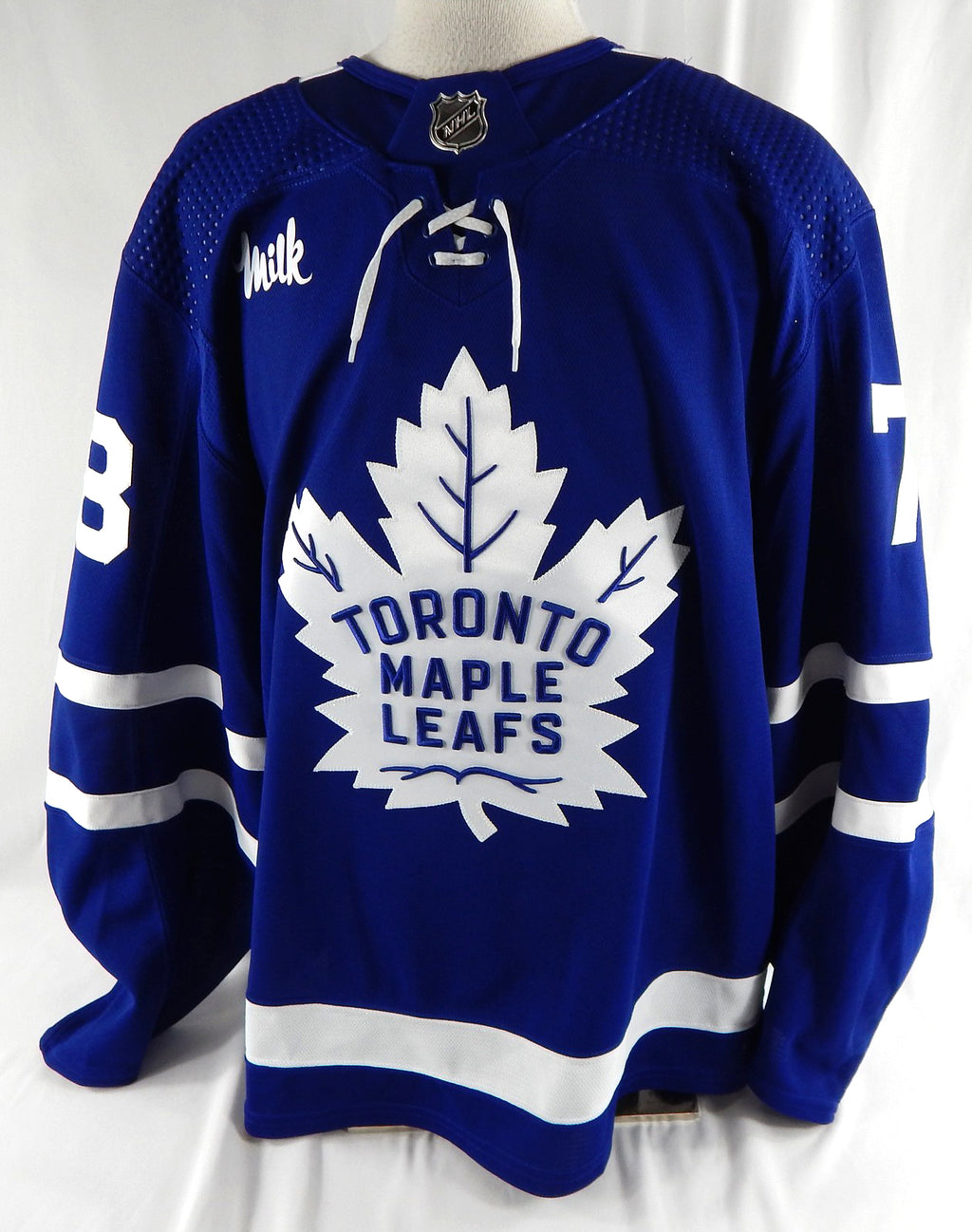 2022-23 Toronto Maple Leafs T.J. Brodie #78 Game Issued Blue Jersey Milk Patch 5