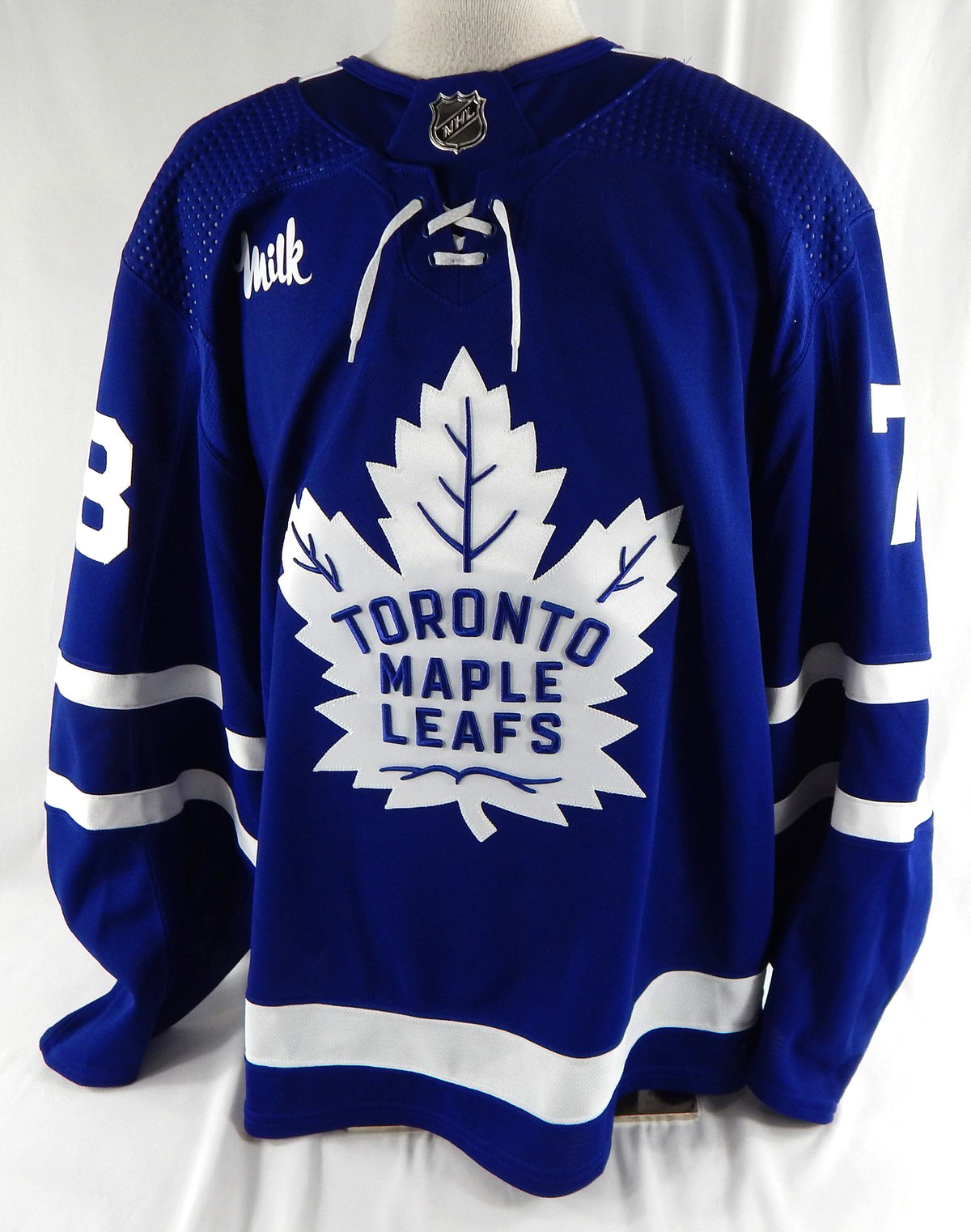 2022-23 Toronto Maple Leafs T.J. Brodie #78 Game Issued Blue Jersey Milk Patch 5