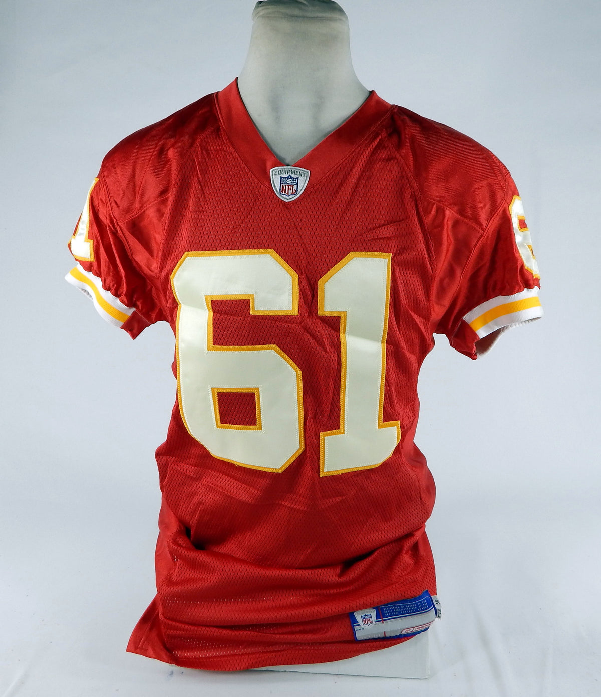 2002 Kansas City Chiefs Ryan Lilja #61 Game Issued Red Jersey 50 DP70366 Pic2