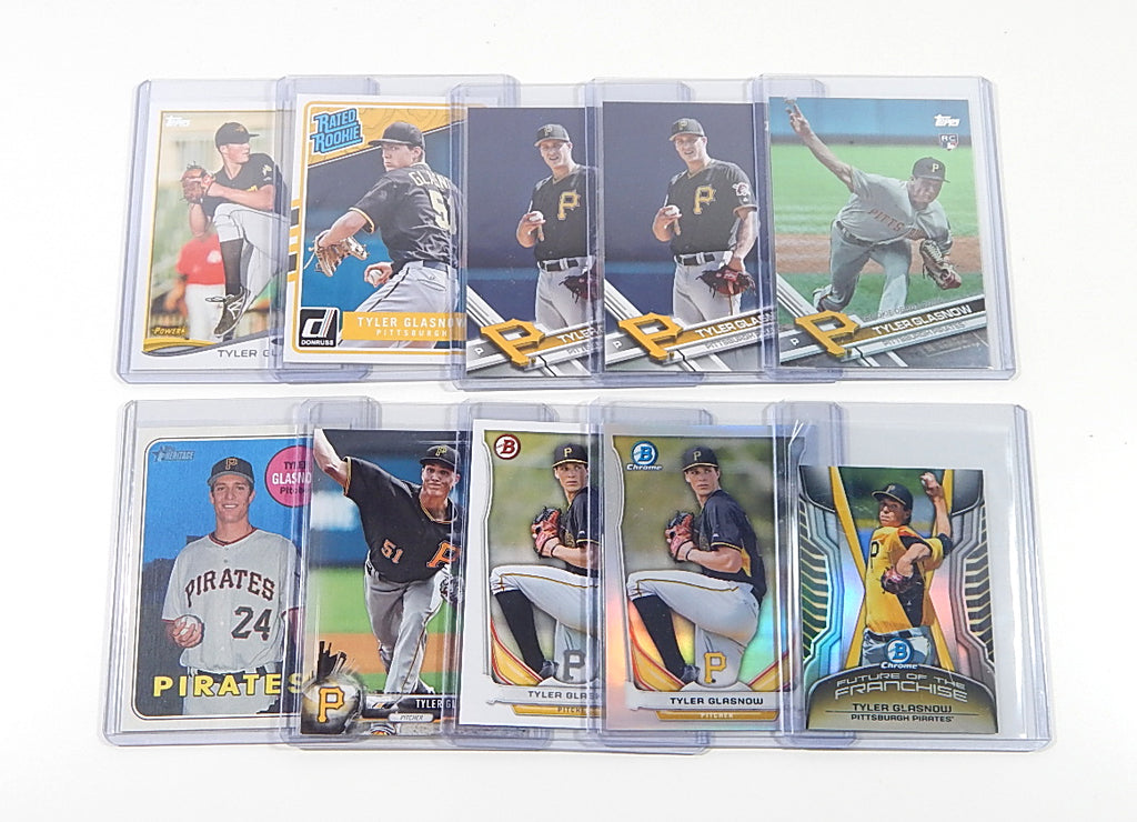 Lot of (17) Tyler Glasnow Cards Rookies 2014 to 2018 Bowman Topps Chrome Donruss Pic2