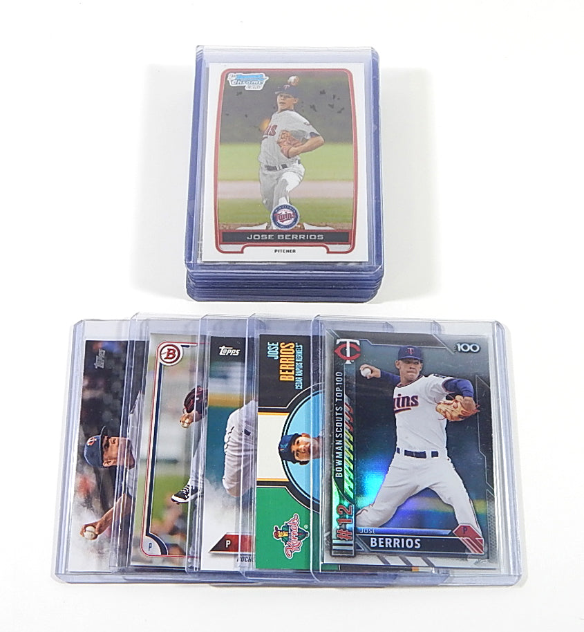 Lot of (17) Jose Berrios Cards Rookies 2013 to 2016 Topps Donruss Bowman Chrome