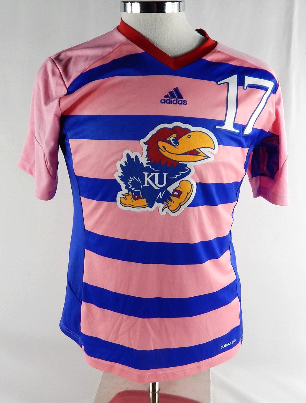 2015 Kansas Jayhawks #17 Game Used Pink Jersey Womens Soccer L 338