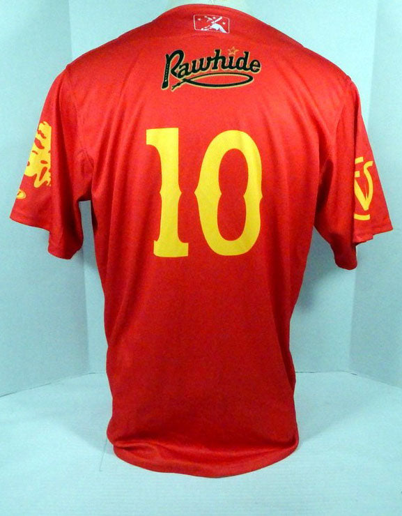 2016 Visalia Rawhide #10 Game Issued Red Jersey 90s Nickelodeon Hidden Temple 89