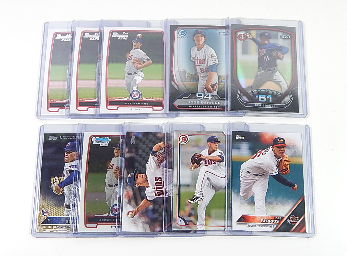 Lot of (17) Jose Berrios Cards Rookies 2013 to 2016 Topps Donruss Bowman Chrome Pic2