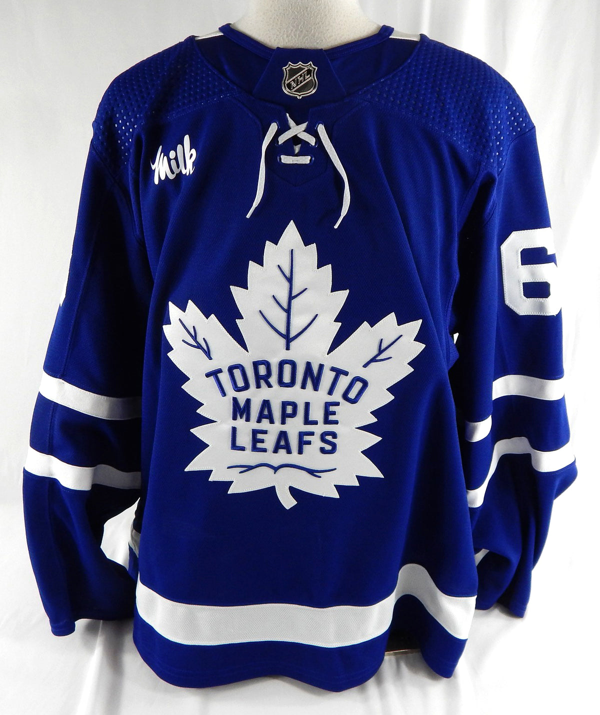 2023-24 Toronto Maple Leafs Braeden Kressler #63 Game Issued Blue Jersey Milk 6 Pic2
