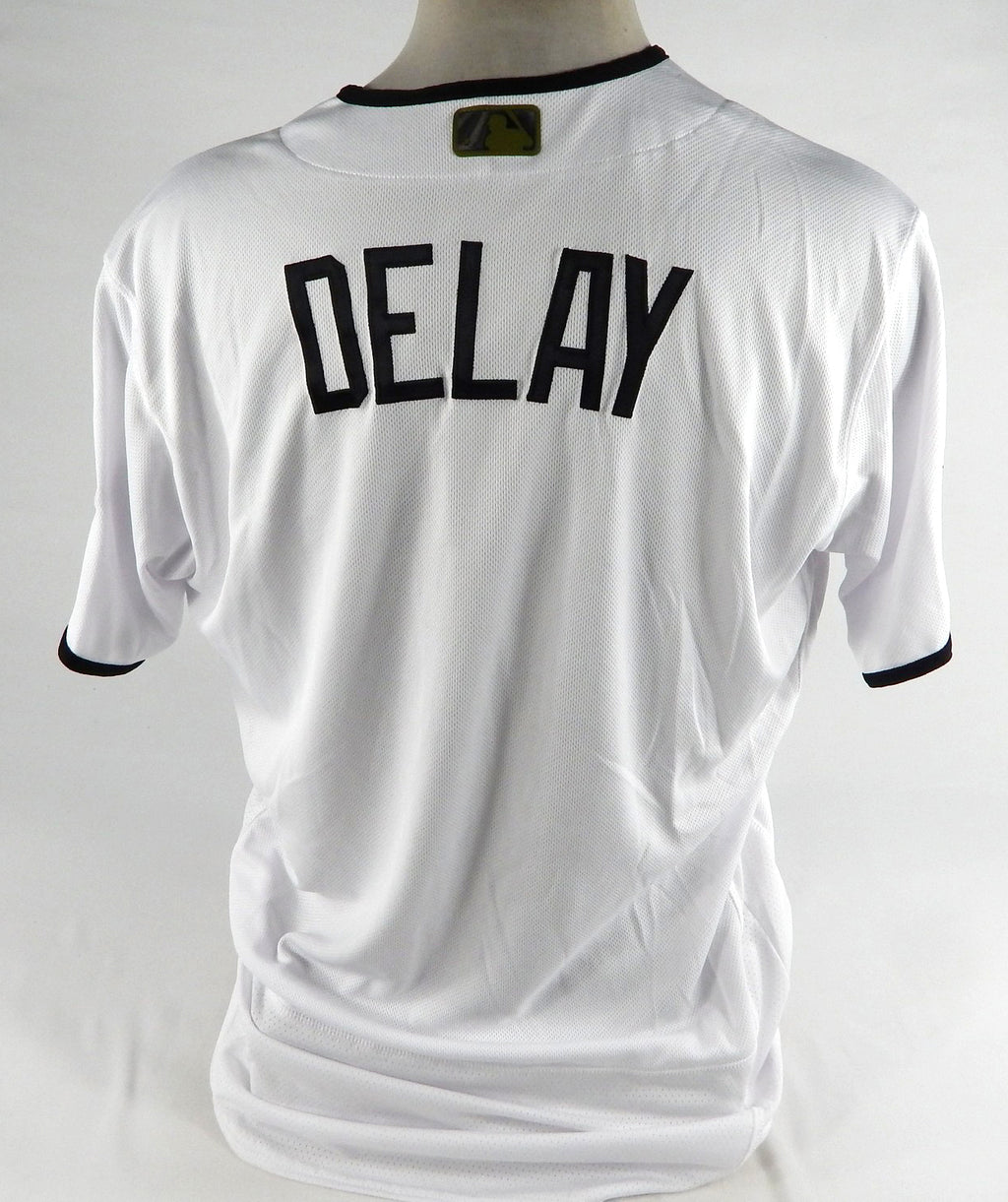 2021 Pittsburgh Pirates Jason Delay Game Issued White Jersey Memorial Day 46 16