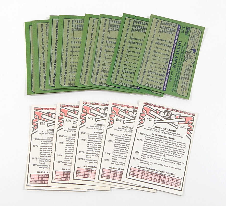 Lot of (13) 1981 Topps & Donruss Danny Ainge RC's Pic2