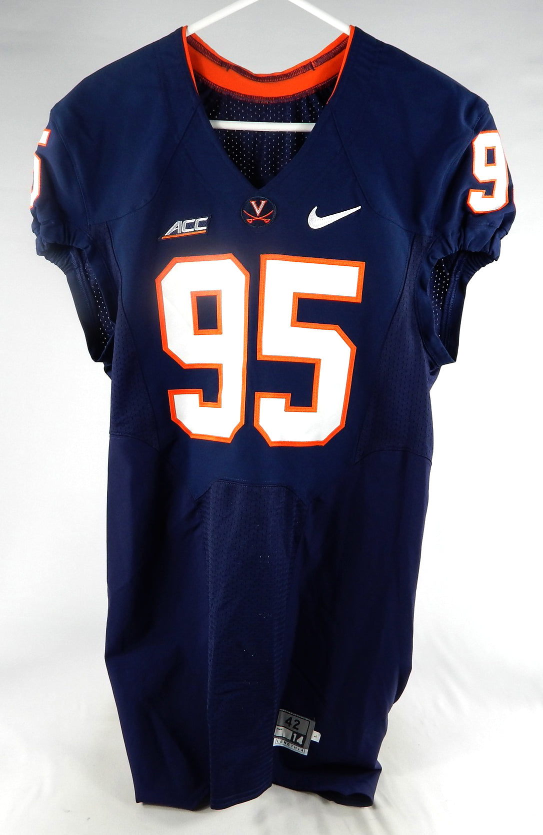 2014 Virginia Cavaliers #95 Game Used Navy Jersey NP R 42 194