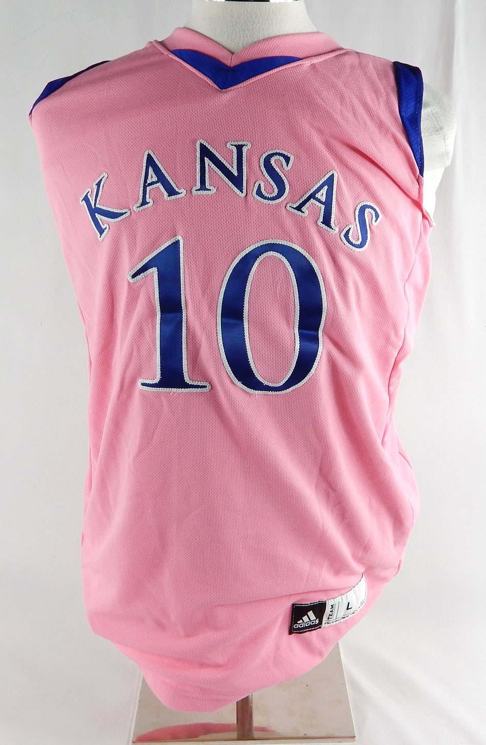 Kansas Jayhawks #10 Game Issued Pink Jersey L 343