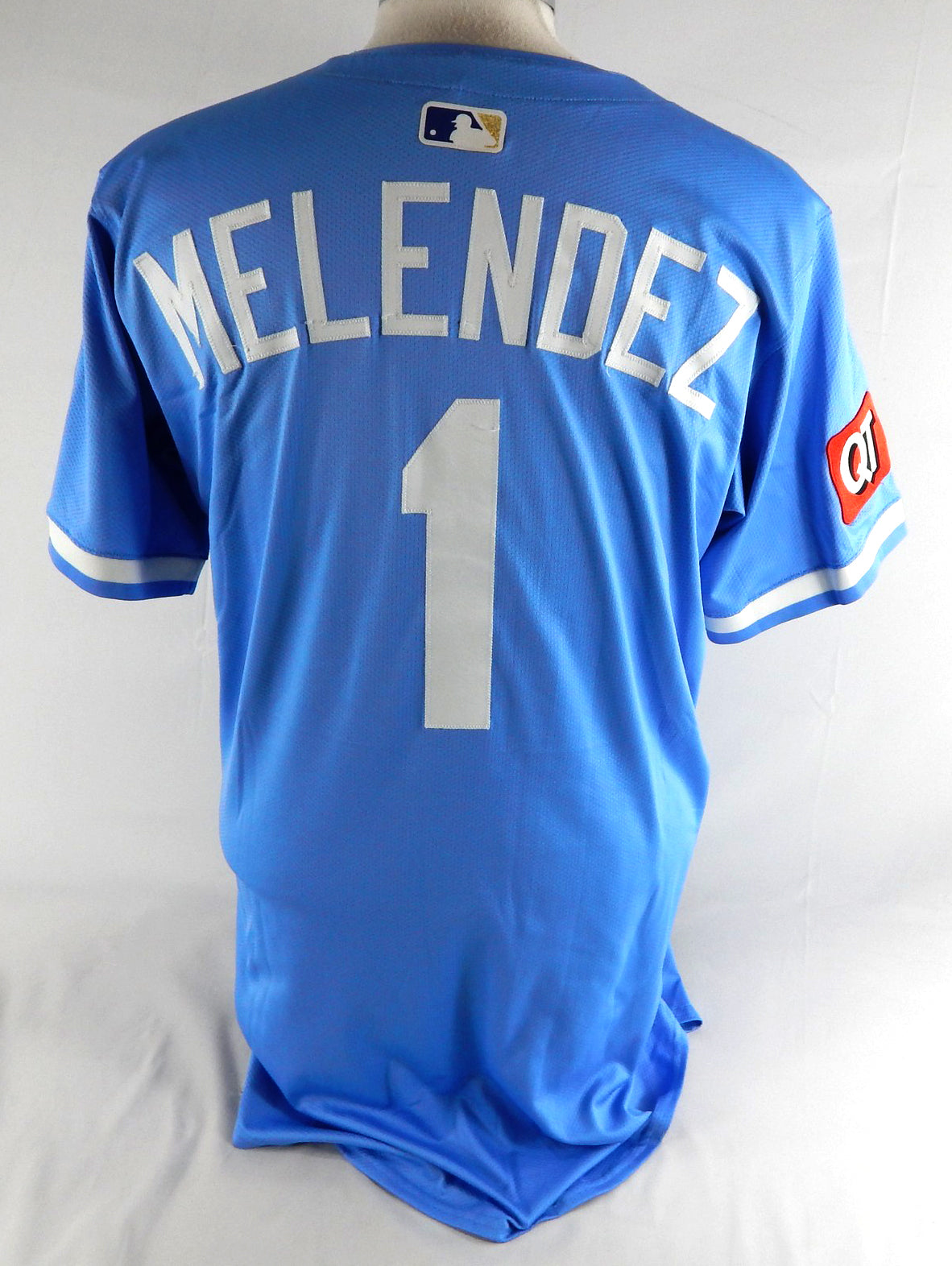 2025 Kansas City Royals MJ Melendez #1 Game Issued Pos Used Powder Blue Jersey 9 Pic2
