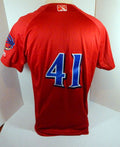 Clearwater Threshers #41 Game Used Red Jersey 48 CWT0078