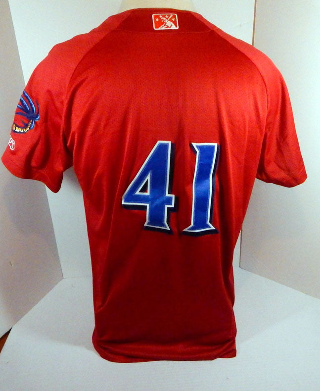 Clearwater Threshers #41 Game Used Red Jersey 48 CWT0078