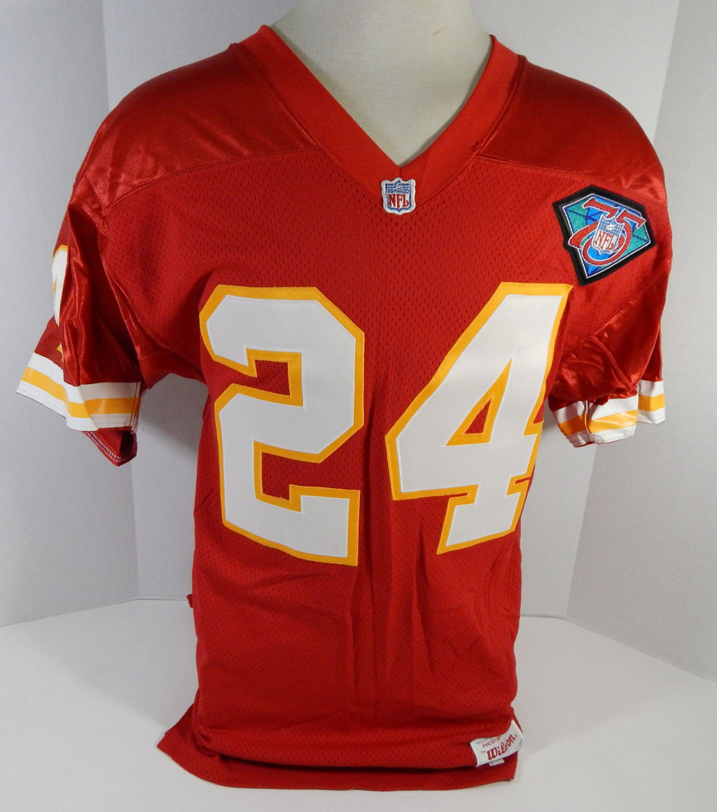 1994 Kansas City Chiefs #24 Game Issued Red Jersey 75th Patch Name Plate Rem 7