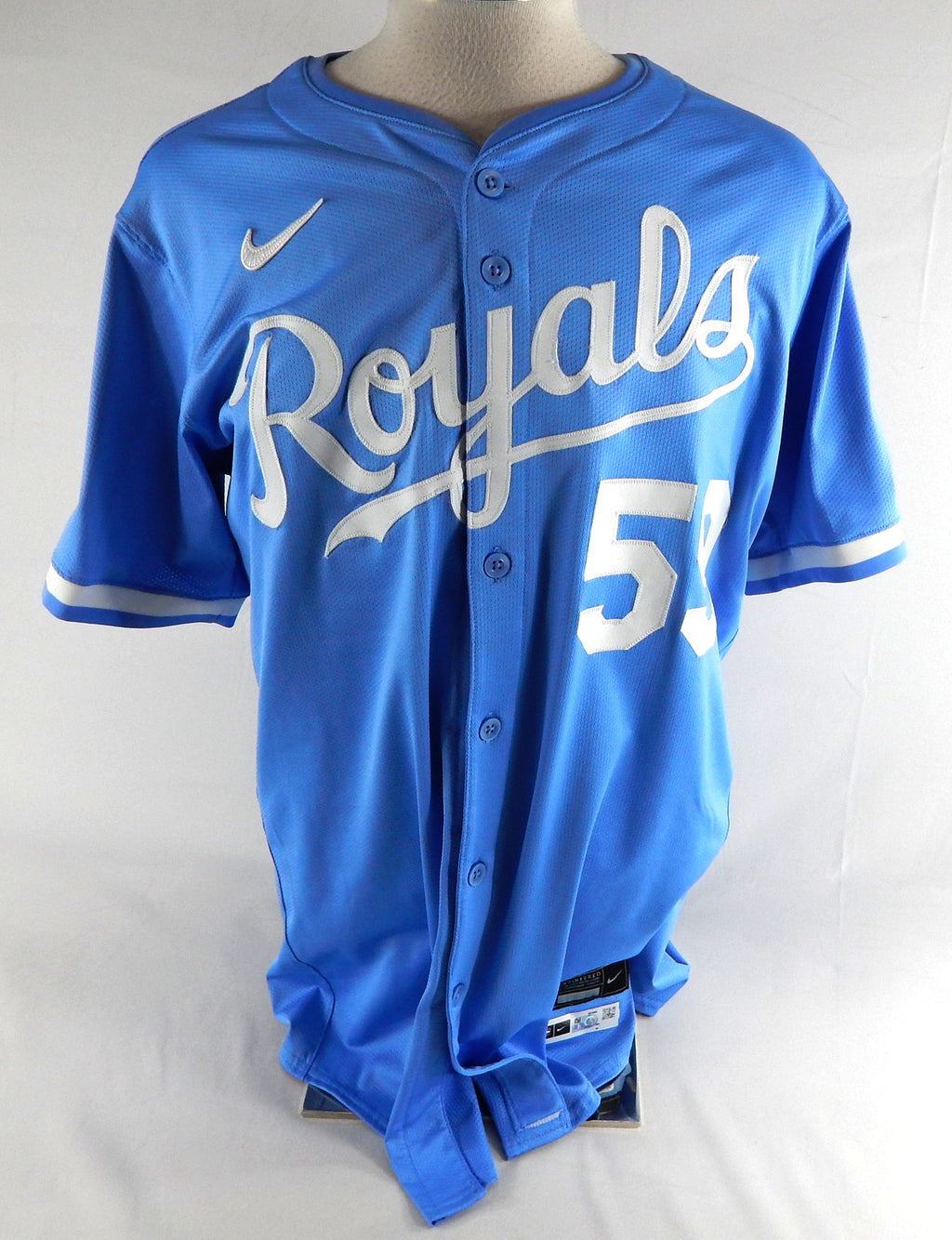 2025 Kansas City Royals Ben Kudrna #59 Game Issued Pos Used Powder Blue Jersey 0