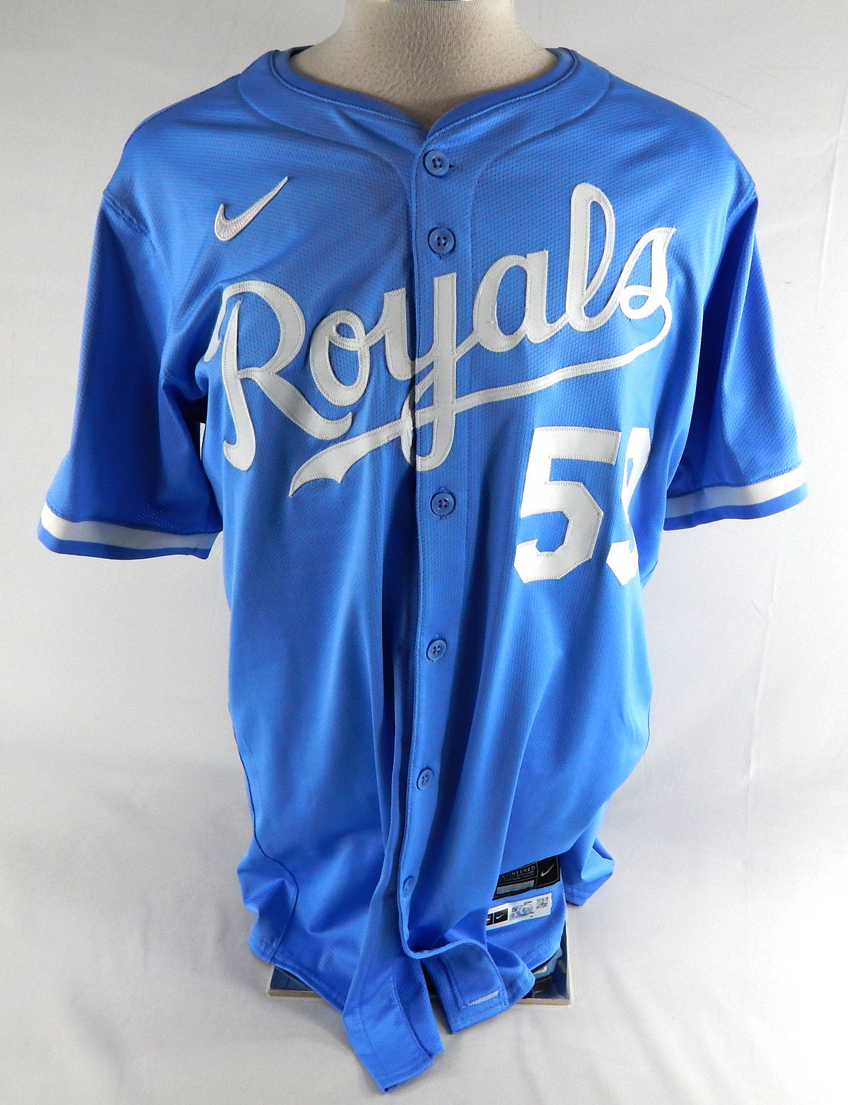 2025 Kansas City Royals Ben Kudrna #59 Game Issued Pos Used Powder Blue Jersey 0