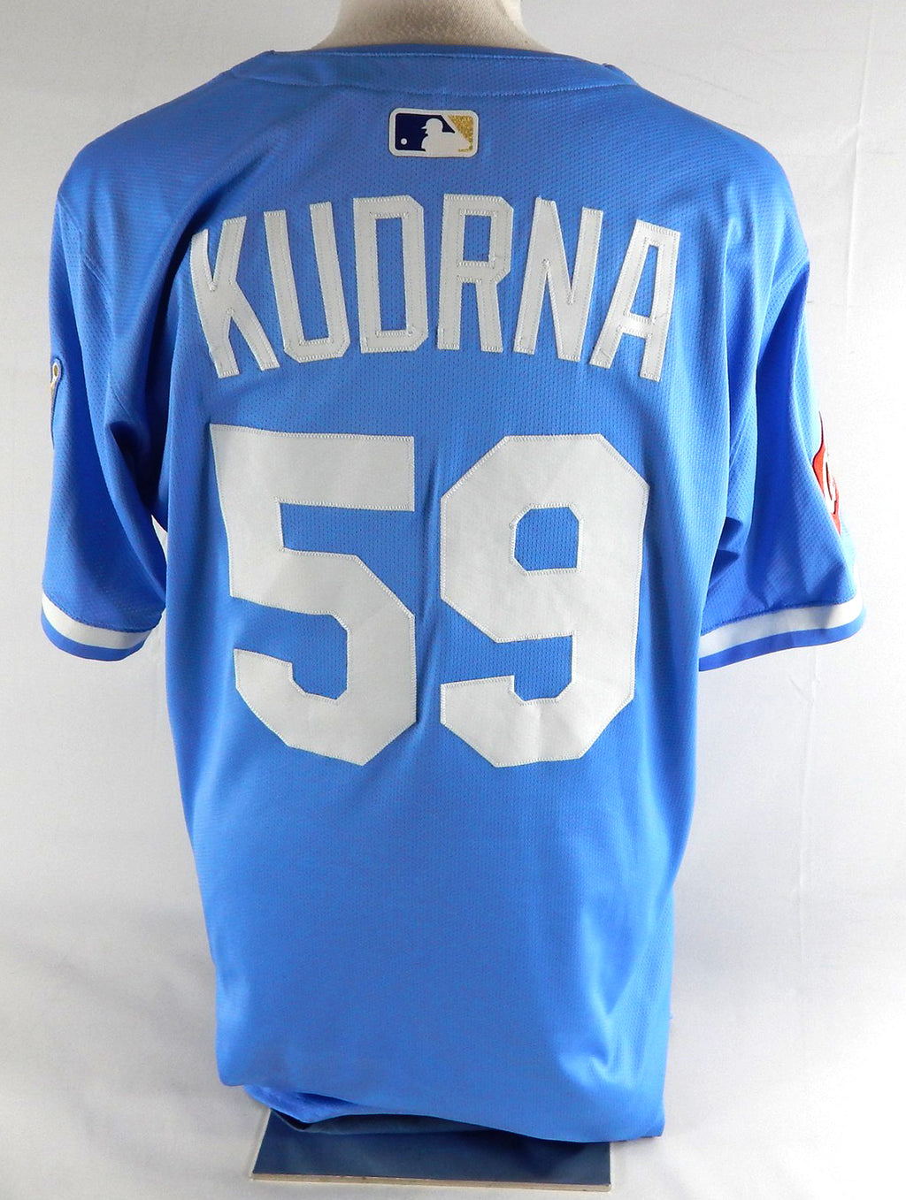 2025 Kansas City Royals Ben Kudrna #59 Game Issued Pos Used Powder Blue Jersey 0 Pic2