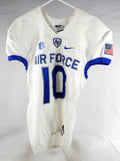 2017 Air Force Falcons #10 Game Used White Jersey NP Rem M 897