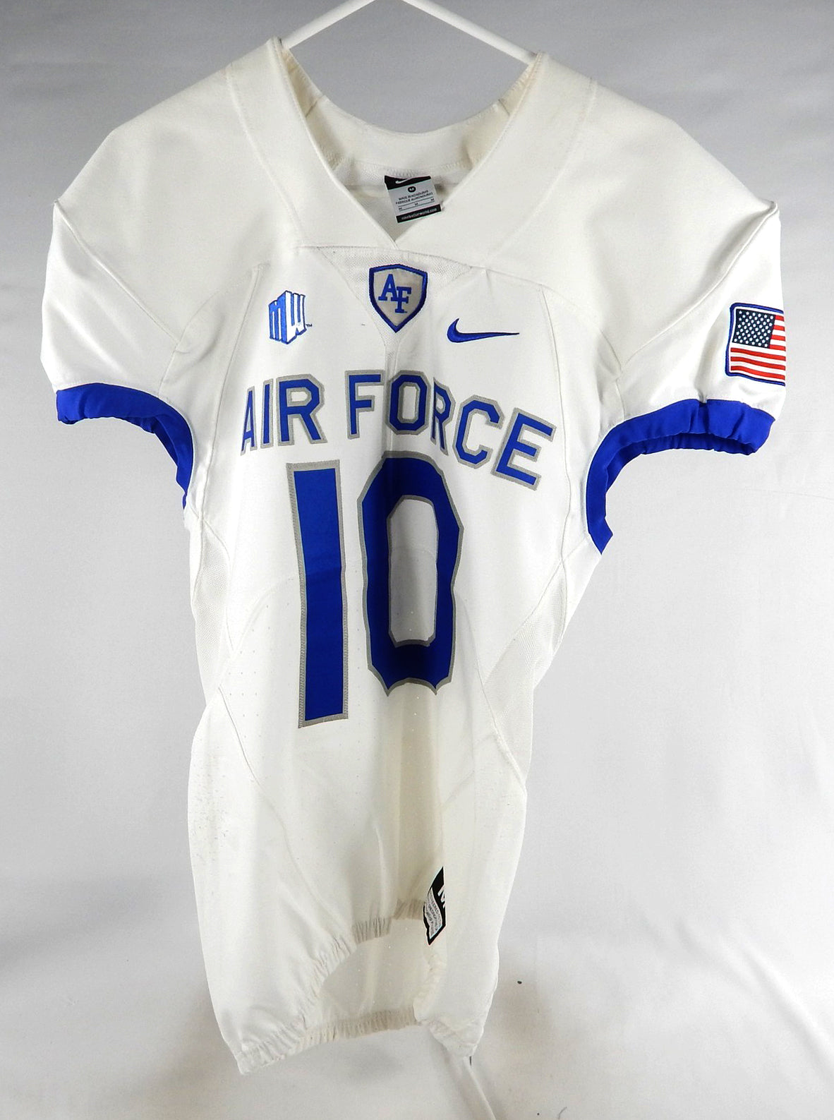 2017 Air Force Falcons #10 Game Used White Jersey NP Rem M 897