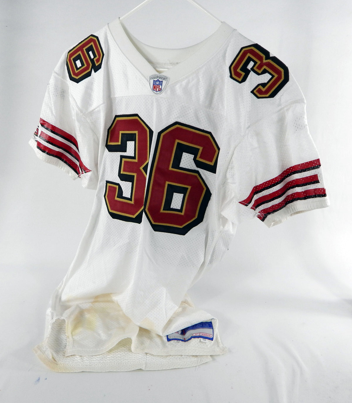 2002 San Francisco 49ers Jason Webster #36 Game Used White Jersey 40 DP70476