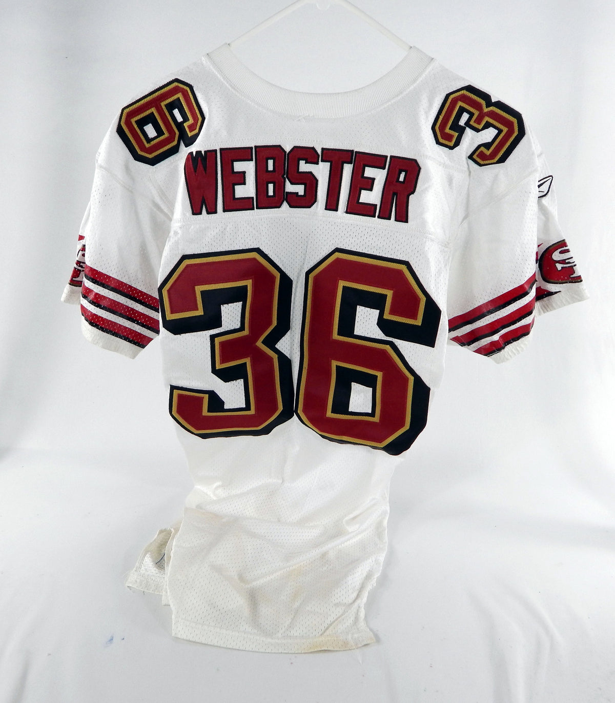 2002 San Francisco 49ers Jason Webster #36 Game Used White Jersey 40 DP70476 Pic2