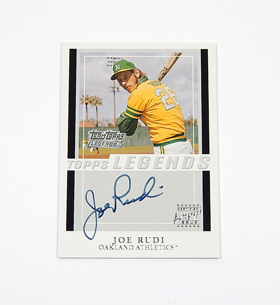 2004 Team Topps Legends Autographs Joe Rudi #TT-JR On Card Auto