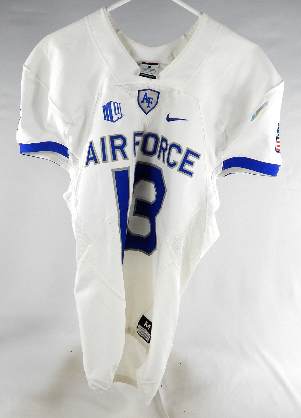 Air Force Falcons #13 Game Used White Jersey NP Rem M 898