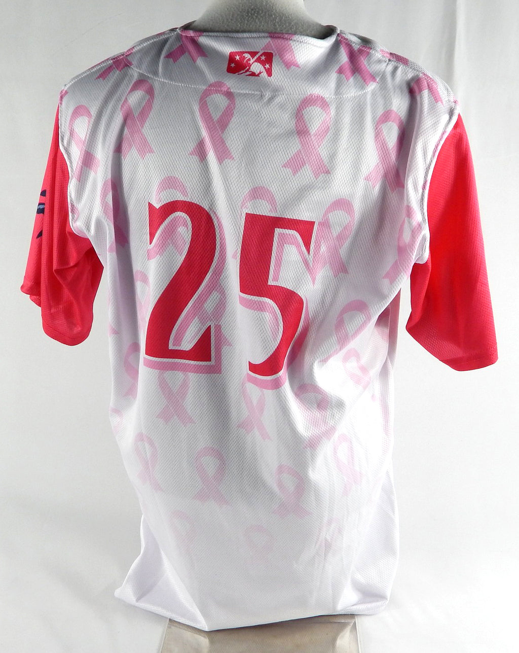 2023 Clearwater Threshers #25 Game Used White Jersey Pitch Pink Breast Cancer 1 Pic2