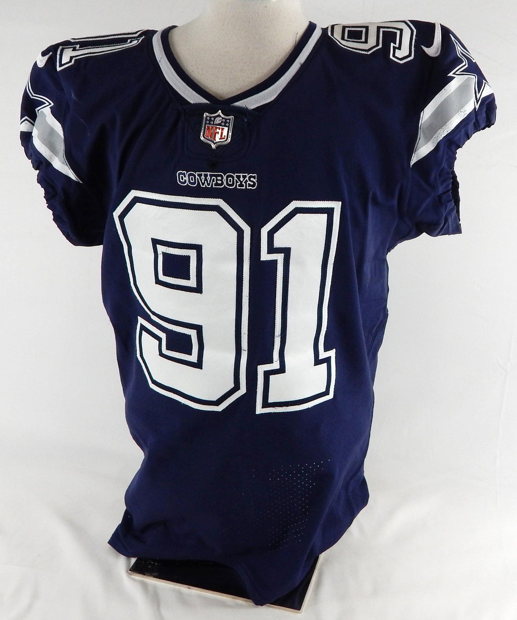 2017 Dallas Cowboys L.P. Ladouceur #91 Game Used Navy Jersey 46 782
