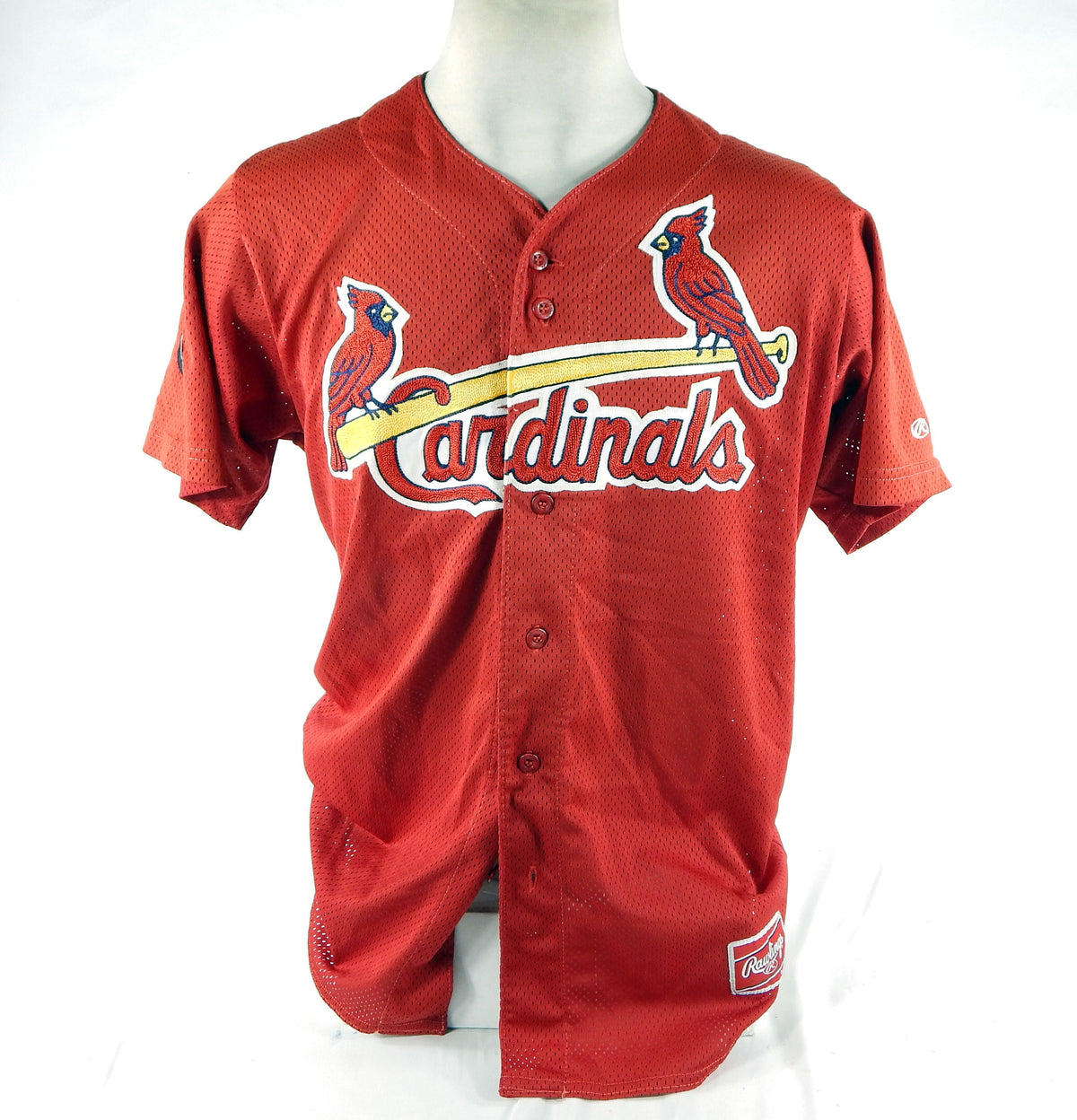 2015 St Louis Cardinals #15 Game Used Red Jersey OT Patch Minor League DP70380