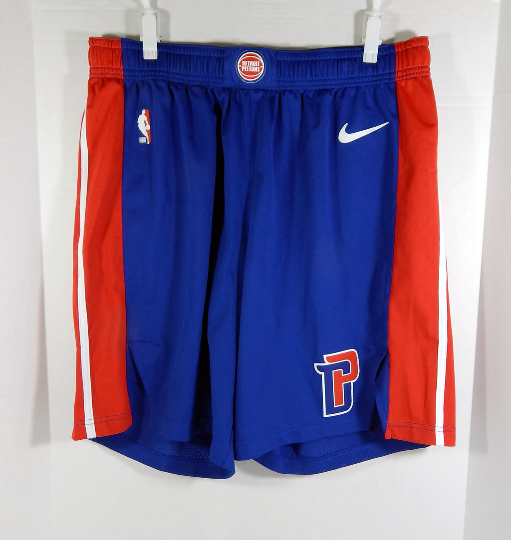 2018-19 Detroit Pistons Game Issued Blue Shorts Pro Cut Nike Icon Ed 42 988S