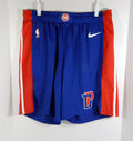 2018-19 Detroit Pistons Game Issued Blue Shorts Pro Cut Nike Icon Ed 42 988S